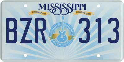 MS license plate BZR313