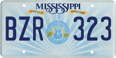 MS license plate BZR323