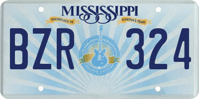 MS license plate BZR324