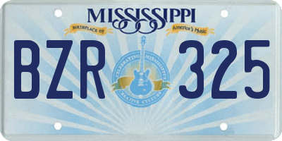 MS license plate BZR325