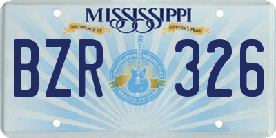 MS license plate BZR326