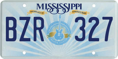 MS license plate BZR327