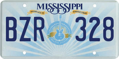 MS license plate BZR328