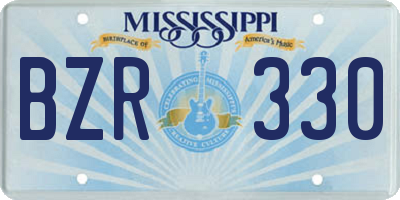 MS license plate BZR330