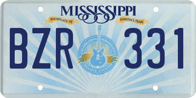 MS license plate BZR331