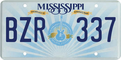 MS license plate BZR337
