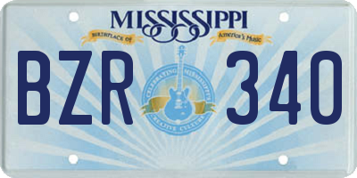 MS license plate BZR340
