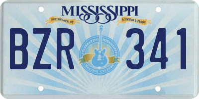 MS license plate BZR341