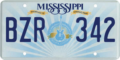 MS license plate BZR342