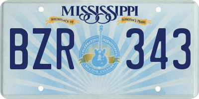 MS license plate BZR343