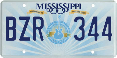 MS license plate BZR344