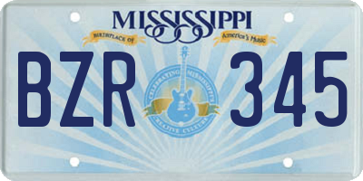 MS license plate BZR345