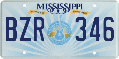 MS license plate BZR346
