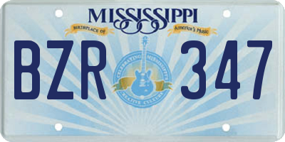 MS license plate BZR347