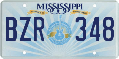 MS license plate BZR348