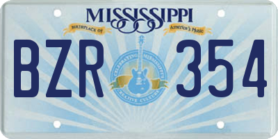 MS license plate BZR354