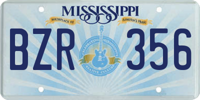 MS license plate BZR356