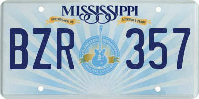 MS license plate BZR357