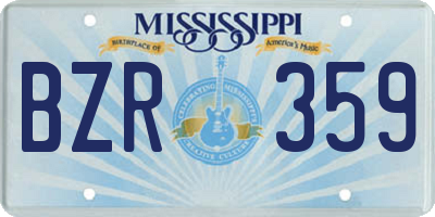 MS license plate BZR359