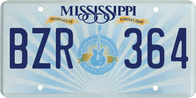MS license plate BZR364