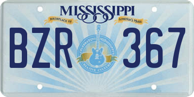 MS license plate BZR367