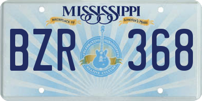 MS license plate BZR368