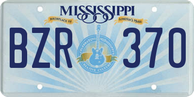 MS license plate BZR370
