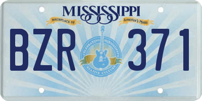MS license plate BZR371