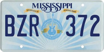 MS license plate BZR372