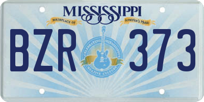 MS license plate BZR373