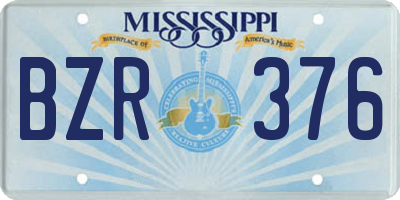 MS license plate BZR376