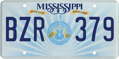 MS license plate BZR379