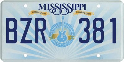MS license plate BZR381