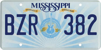 MS license plate BZR382