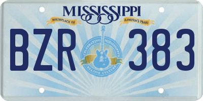 MS license plate BZR383