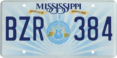 MS license plate BZR384