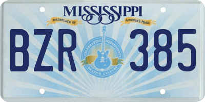 MS license plate BZR385