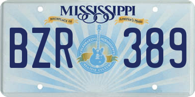 MS license plate BZR389