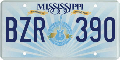 MS license plate BZR390