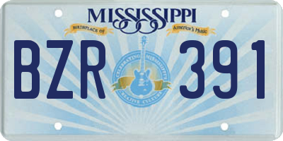 MS license plate BZR391