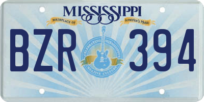 MS license plate BZR394