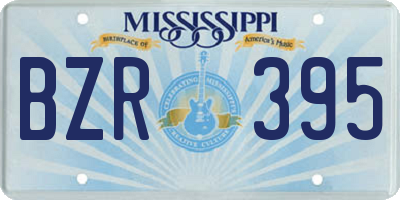 MS license plate BZR395