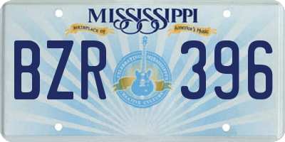 MS license plate BZR396