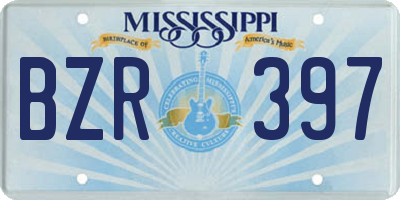 MS license plate BZR397