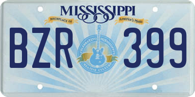 MS license plate BZR399