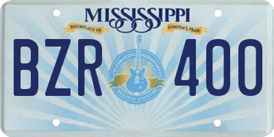MS license plate BZR400