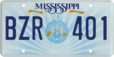 MS license plate BZR401
