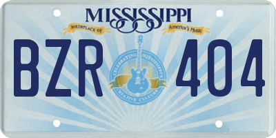 MS license plate BZR404