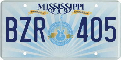 MS license plate BZR405