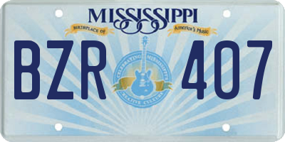 MS license plate BZR407
